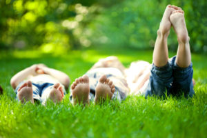 Children having picnic